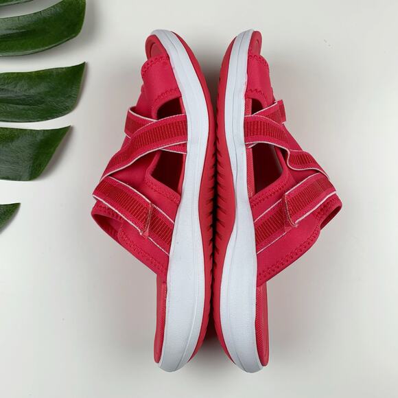 Lands End Sandals Water Resistant Pink Slides Comfort Slip On Women's 9 - Picture 7 of 9